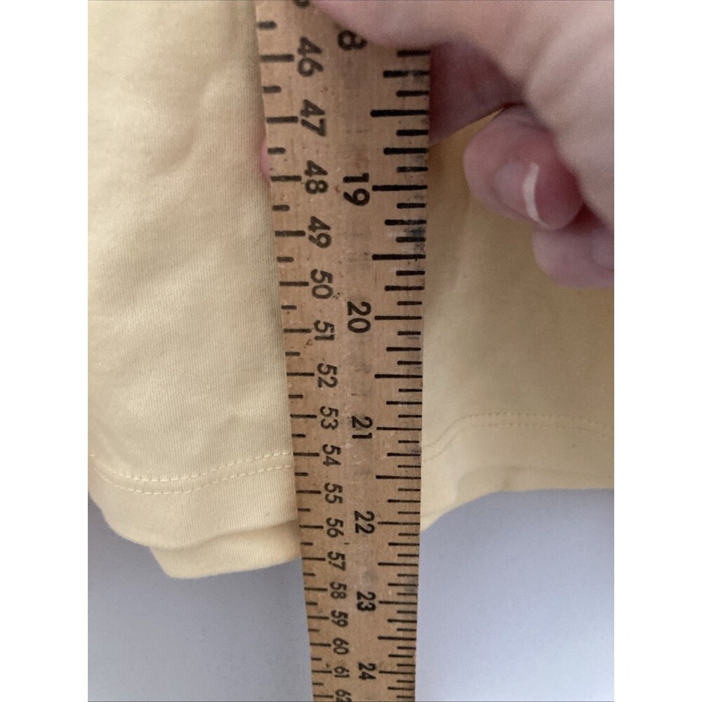LL Bean Shirt Womens M Long Sleeve Supima Cotton Mock Neck Butter Yellow - Picture 10 of 10